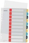 Leitz PC-beschriftbares Register in A4 Format, 1-10, Robust, Mehrfarbig, Cosy-Serie,