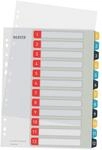 Leitz PC-beschriftbares Register in A4 Format, 1-12, Robust, Mehrfarbig, Cosy-Serie,
