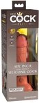 King Cock 6" Silicone Dual Density Cock, Tan, 6 Zoll
