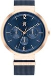 Tommy Hilfiger Multi Zifferblatt Quarz Uhr f&uuml;r Damen mit Marinblaues