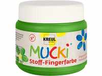 KREUL 28105 - Mucki leuchtkräftige Stoff - Fingerfarbe, 150 ml in grün, auf
