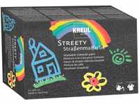 KREUL 43110 - Streety Straßenmalfarbe Set, 6 Farben mit je 200 ml, abwaschbare
