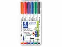 STAEDTLER 301 WP6 Whiteboard Pen Lumocolor (Strichbreite M (ca. 1 mm), trocken...
