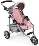 Bayer Chic 2000 Puppenbuggy Lola | Melange Grau-Rosa | F&uuml;r Puppen bis 50 cm 