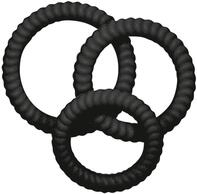 You2Toys Lust 3 Penisringe Black - 3er-Cockring-Set f&uuml;r M&auml;nner und Paare,