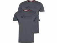 Alpha Industries Herren Alpha Label T 2 Pack T-Shirt, Greyblack/Black, S (2er...