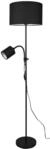 Reality Leuchten Stehleuchte Owen R40192002, Metall Schwarz matt, Stoffschirm