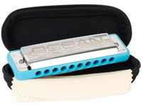 Ocean Rock Blues Harmonica in A, blue (incl. stylish softcase and cleaning...