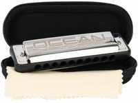 Ocean Rock Blues Harmonica in A, black (incl. stylish softcase and cleaning...