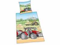 Herding Young Collection Bettwäsche-Set, Traktor-Wendemotiv, Baumwolle,...