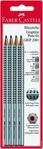 FABER-CASTELL 117198 - Bleistift GRIP 2001, 4er Packung enth&auml;lt H, HB, B, 2B
