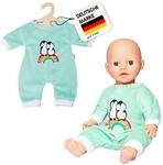 Heless 1181 - Strampler f&uuml;r Puppen im Pinguin P&uuml;nktchen Design, aus Softvelours mit