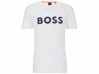 BOSS Herren Thinking 1 T-Shirt aus Baumwoll-Jersey mit gummiertem Logo-Print...