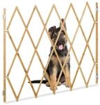 Relaxdays Hundeabsperrgitter ausziehbar bis 130 cm, 87,5-100 cm hoch, Bambus,...