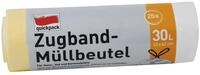 quickpack Zugband - M&uuml;llbeutel 30 ltr. 25 St&uuml;ck Weiss 53x62cm