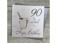WHITE COTTON CARDS wbs90-d Sektkühler, Aufschrift 90 Happy Birthday zum 90.