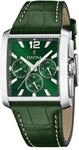 Festina Herren Uhr Analog mit Gr&uuml;nem Lederarmband - Quarzwerk - Chronograph -