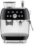 Smeg, EGF03BLEU, manuelle Espressomaschine, mit integrierter Kaffeem&uuml;hle,