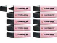 Textmarker - STABILO BOSS ORIGINAL Pastel - 10er Pack - rosiges Rouge