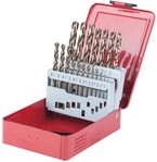 KS Tools 330.3610 HSS-G Co 5 Spiralbohrer-Satz, Stahlblechkassette 19-tlg. 1-10mm
