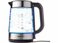 Amazon Basics - Elektrischer Wasserkocher aus Glas, 1,7 l, 2200 W, Schwarz,...