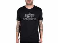 Alpha Industries Herren Basic T Embroidery T-Shirt, Black/White, L