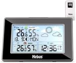 MEBUS funkgesteuerte Wetterstation mit Au&szlig;ensensor, Thermometer/Hygrometer, Funkuhr,