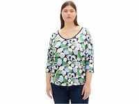 TOM TAILOR Damen 1035930 Plussize Loose Fit T-Shirt mit Muster, 31572 - Green...