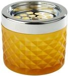 APS Windaschenbecher, Ascher Aschenbecher, aus verchromtem Metall, gefrostetes Glas,