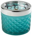 APS Windaschenbecher, Ascher Aschenbecher, aus verchromtem Metall, gefrostetes Glas,
