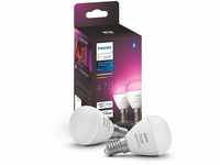 Philips Hue White & Color Ambiance E14 LED Lampen 2-er Pack (470 lm), dimmbare...