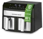 GOURMETmaxx Doppelkammer-Hei&szlig;luftfritteuse 2x 3,5L - Edelstahl | Airfryer mit