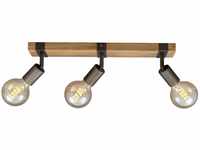 BRILONER - Deckenlampe Vintage schwenkbar, Holzbasis, E27 Fassung, max. 25 Watt,