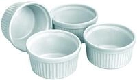 Ibili 230010 Soufleform, 4-er Set, weiss, aus Keramik, Serie Cer&agrave;mica, H&ouml;he 5 cm,