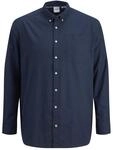 JACK & JONES Herren Einfarbiges Plus Size Hemd Basic &Uuml;bergr&ouml;&szlig;en Langarm Shirt Uni