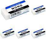 Tombow PE-01A Radierer MONO XS, PVC, phthalat und latexfrei, 11 g (Packung mit 5)
