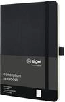 SIGEL CO309 Premium Notizbuch A5 dotted schwarz, Softcover, 194 nummerierte Seiten,