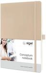 SIGEL CO330 Premium Notizbuch A4 kariert beige, Softcover, 194 nummerierte Seiten,