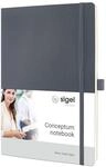 SIGEL CO319 Premium Notizbuch A4 liniert grau, Softcover, 194 nummerierte Seiten,