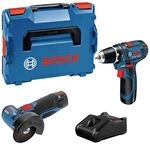 Bosch Professional 12V System Combo Kit: Winkelschleifer GSR 12V-15 + Bohrschrauber