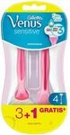 Venus Gillette Sensitive Damenrasierer Einweg, 3 + 1 Rasierer