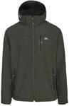 Trespass Accelerator II, Olive, M, Wasserdichte Softshelljacke mit abnehmbarer Kapuze