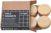 SIGEL BA210 Holz-Magnete Neodym - rund - mit starker Haftkraft - ⌀ 33 mm - 4 St&uuml;ck