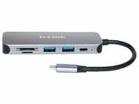 D-Link DUB-2325 5-in-1 USB-C Hub mit 2 USB 3.0 Ports (USB-C Port, SD/MicroSD...