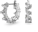 Swarovski Matrix Kreolen, Trilliant-Schliff, Klein, Wei&szlig;, Rhodiniert