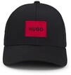 HUGO Herren Men-X 581-RL Cap aus Baumwoll-Twill mit rotem Logo-Label Schwarz...