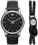 Emporio Armani Herren Quarz 3 Zeiger Uhr mit Armband AR80059