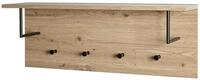 HAKU Wandgarderobe Eiche hell, schwarz, MDF, Metall - Ma&szlig;e: B 80 x H 30 x T 20...