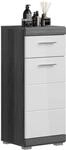 xonox.home - Standschrank Scout 37x88x31 cm in rauchsilber und wei&szlig; Hochglanz -