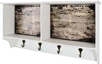HAKU Wandgarderobe mit Ablage Garderobenleiste Wandhakenleiste mit Motiv im